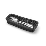 Casa si Gradina - Bucatarie si vesela - Organizare si depozitare bucatarie - Suporturi tacamuri si vase - Suport tacamuri, aspect natural Hendi, Negru, Polipropilena, 270x100x(h)45 mm - Infinity.ro