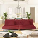 Casa si Gradina - Mobilier - Canapele si coltare - Canapele - Canapea extensibila cu 2 locuri, 2 perne, rosu vin, textil - Infinity.ro