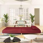 Casa si Gradina - Mobilier - Canapele si coltare - Canapele - Canapea extensibila cu 2 locuri, 2 perne, rosu vin, textil - Infinity.ro