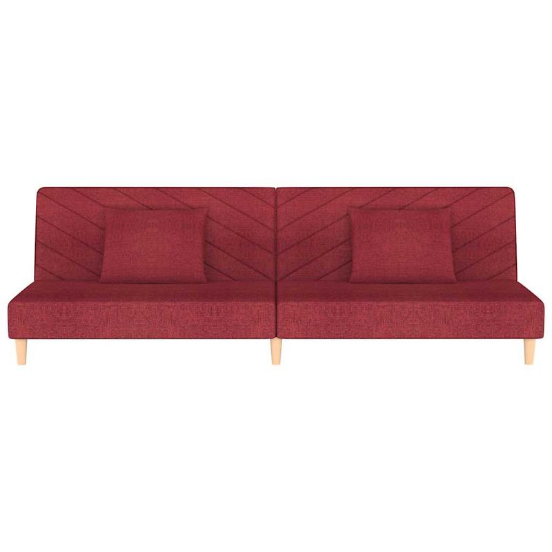 Casa si Gradina - Mobilier - Canapele si coltare - Canapele - Canapea extensibila cu 2 locuri, 2 perne, rosu vin, textil - Infinity.ro