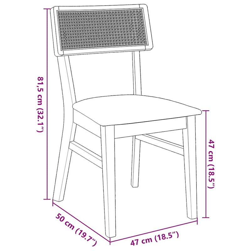 Casa si Gradina - Mobilier - Scaune si fotolii - Scaune - Scaune sufragerie cu perne 2 buc. cauciuc din lemn masiv maro - Infinity.ro