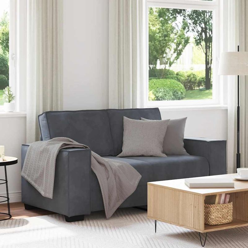 Casa si Gradina - Mobilier - Canapele si coltare - Canapele - Canapea cu 2 locuri, gri inchis, 120 cm, catifea - Infinity.ro