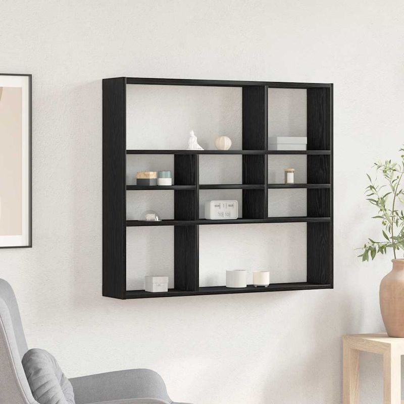 Casa si Gradina - Mobilier - Biblioteci si rafturi - Rafturi - Raft de perete, stejar negru, 90x16x78 cm, lemn prelucrat - Infinity.ro