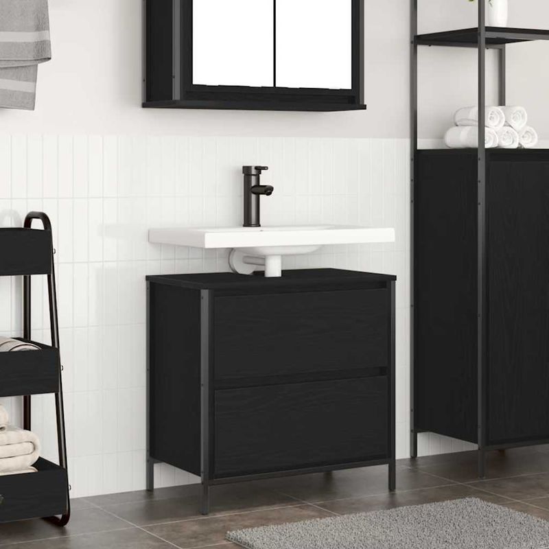 Casa si Gradina - Mobilier - Mobilier baie - Corpuri baie - Dulap pentru baie cu sertare Stejar negru 60x34,5x60 cm - Infinity.ro
