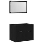 Casa si Gradina - Mobilier - Seturi de mobilier - Seturi baie - Set de mobilier de baie din 2 piese din lemn de stejar negru - Infinity.ro