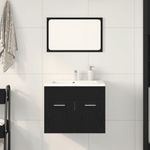 Casa si Gradina - Mobilier - Seturi de mobilier - Seturi baie - Set de mobilier de baie din 2 piese din lemn de stejar negru - Infinity.ro