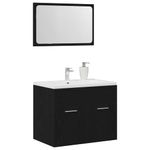 Casa si Gradina - Mobilier - Seturi de mobilier - Seturi baie - Set de mobilier de baie din 2 piese din lemn de stejar negru - Infinity.ro