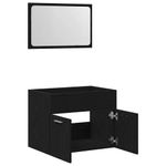 Casa si Gradina - Mobilier - Seturi de mobilier - Seturi baie - Set de mobilier de baie din 2 piese din lemn de stejar negru - Infinity.ro
