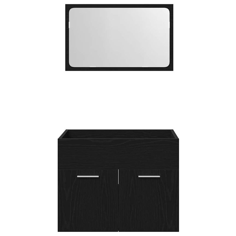 Casa si Gradina - Mobilier - Seturi de mobilier - Seturi baie - Set de mobilier de baie din 2 piese din lemn de stejar negru - Infinity.ro