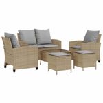 Casa si Gradina - Gradina si terasa - Mobilier exterior - Seturi mobila gradina - Set canapele de gradina cu perne, 6 piese, bej, poliratan - Infinity.ro