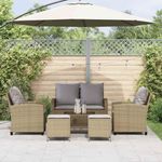 Casa si Gradina - Gradina si terasa - Mobilier exterior - Seturi mobila gradina - Set canapele de gradina cu perne, 6 piese, bej, poliratan - Infinity.ro