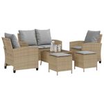Casa si Gradina - Gradina si terasa - Mobilier exterior - Seturi mobila gradina - Set canapele de gradina cu perne, 6 piese, bej, poliratan - Infinity.ro