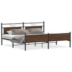 Casa si Gradina - Mobilier - Paturi si accesorii - Paturi - Cadru de pat metalic fara saltea, stejar maro, 193x203 cm - Infinity.ro