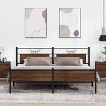 Casa si Gradina - Mobilier - Paturi si accesorii - Paturi - Cadru de pat metalic fara saltea, stejar maro, 193x203 cm - Infinity.ro