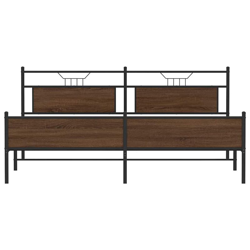 Casa si Gradina - Mobilier - Paturi si accesorii - Paturi - Cadru de pat metalic fara saltea, stejar maro, 193x203 cm - Infinity.ro
