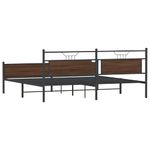 Casa si Gradina - Mobilier - Paturi si accesorii - Paturi - Cadru de pat metalic fara saltea, stejar maro, 193x203 cm - Infinity.ro