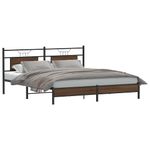 Casa si Gradina - Mobilier - Paturi si accesorii - Paturi - Cadru de pat fara saltea Stejar maro 183x203 cm Lemn prelucrat, model cu tăblie de cap și tăblie de picioare joasă - Infinity.ro
