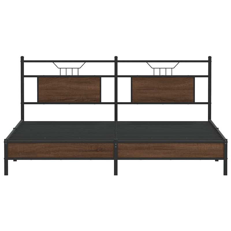 Casa si Gradina - Mobilier - Paturi si accesorii - Paturi - Cadru de pat fara saltea Stejar maro 183x203 cm Lemn prelucrat, model cu tăblie de cap și tăblie de picioare joasă - Infinity.ro
