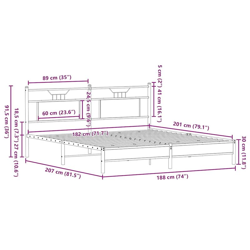 Casa si Gradina - Mobilier - Paturi si accesorii - Paturi - Cadru de pat fara saltea Stejar maro 183x203 cm Lemn prelucrat, model cu tăblie de cap și tăblie de picioare joasă - Infinity.ro