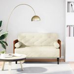 Casa si Gradina - Mobilier - Canapele si coltare - Canapele - Canapea loveseat cu perne de sustinere crem 110 cm catifea - Infinity.ro