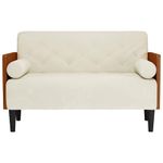 Casa si Gradina - Mobilier - Canapele si coltare - Canapele - Canapea loveseat cu perne de sustinere crem 110 cm catifea - Infinity.ro