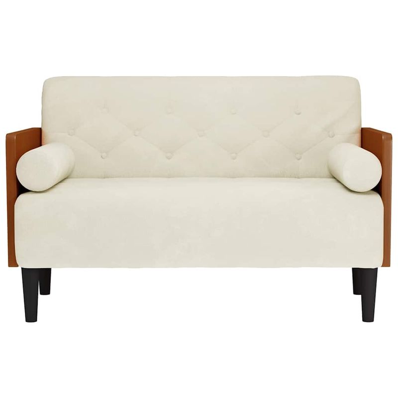 Casa si Gradina - Mobilier - Canapele si coltare - Canapele - Canapea loveseat cu perne de sustinere crem 110 cm catifea - Infinity.ro
