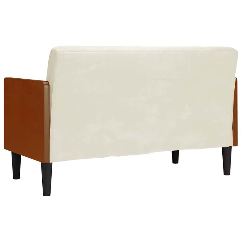 Casa si Gradina - Mobilier - Canapele si coltare - Canapele - Canapea loveseat cu perne de sustinere crem 110 cm catifea - Infinity.ro