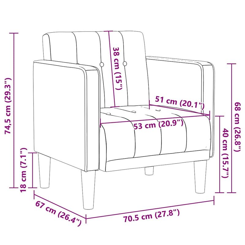 Casa si Gradina - Mobilier - Scaune si fotolii - Fotolii - Fotoliu cu cotiere, gri deschis, 53 cm, textil - Infinity.ro