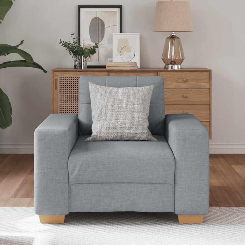 Casa si Gradina - Mobilier - Scaune si fotolii - Fotolii - Fotoliu canapea, gri deschis,59 cm, material textil - Infinity.ro