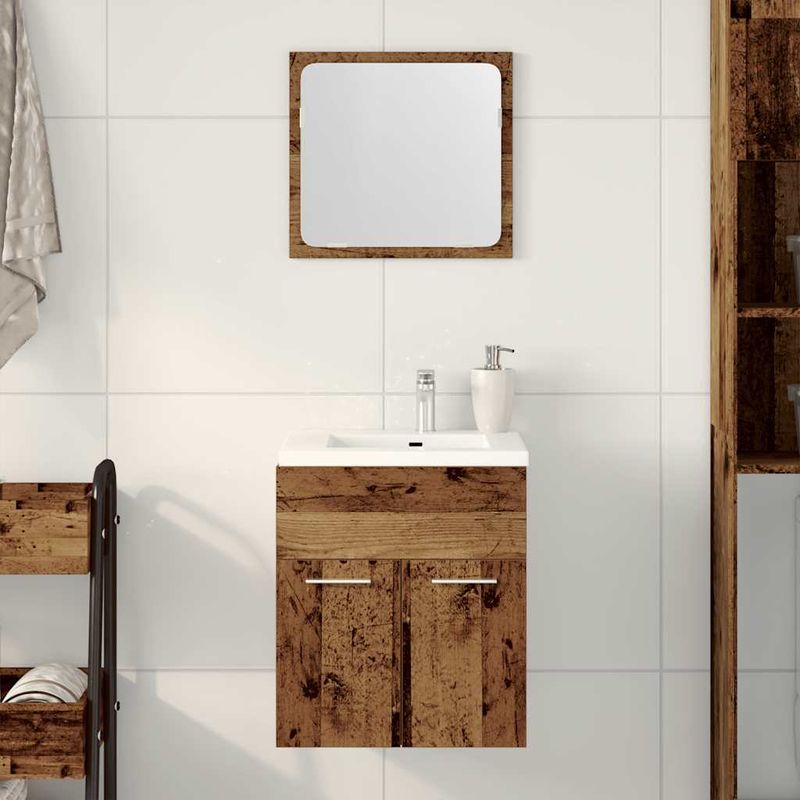 Casa si Gradina - Mobilier - Seturi de mobilier - Seturi baie - Set mobilier de baie, 2 piese, lemn vechi, lemn prelucrat - Infinity.ro