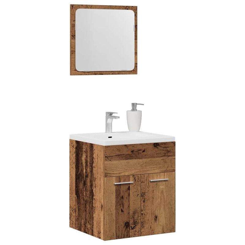 Casa si Gradina - Mobilier - Seturi de mobilier - Seturi baie - Set mobilier de baie, 2 piese, lemn vechi, lemn prelucrat - Infinity.ro