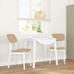 Casa si Gradina - Mobilier - Scaune si fotolii - Scaune - Scaune de sufragerie cu perne 2 buc cauciuc din lemn masiv alb - Infinity.ro