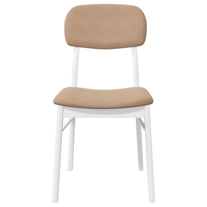 Casa si Gradina - Mobilier - Scaune si fotolii - Scaune - Scaune de sufragerie cu perne 2 buc cauciuc din lemn masiv alb - Infinity.ro