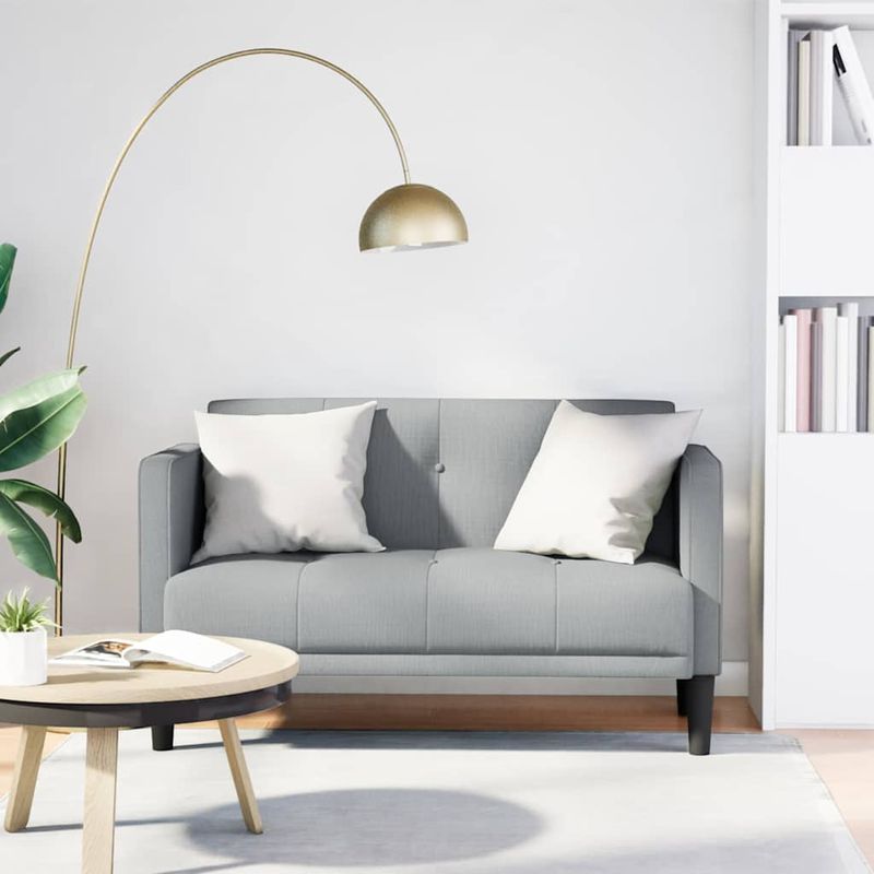 Casa si Gradina - Mobilier - Canapele si coltare - Canapele - Canapea loveseat, gri deschis, 111 cm, textil - Infinity.ro