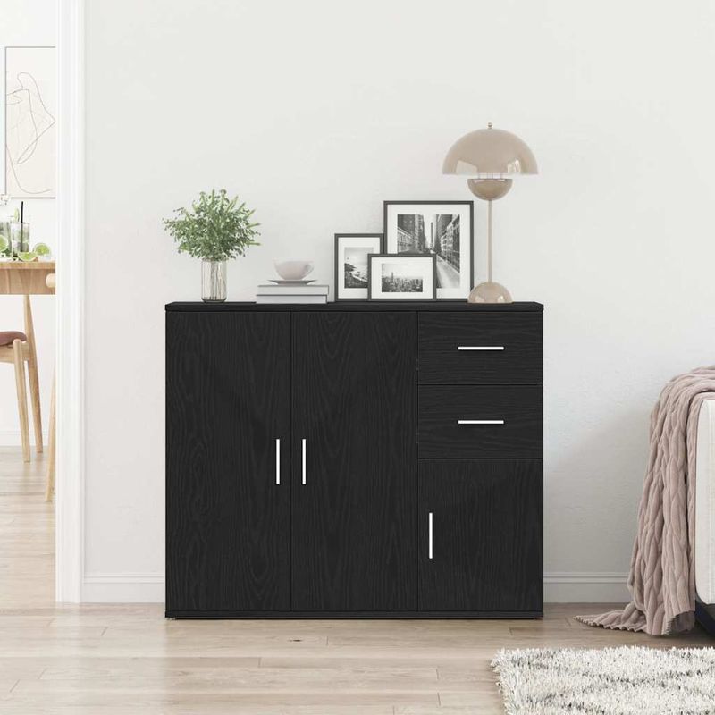 Casa si Gradina - Mobilier - Comode si corpuri - Comode - Bufeta Stejar negru 91x29,5x75 cm Lemn prelucrat - Infinity.ro