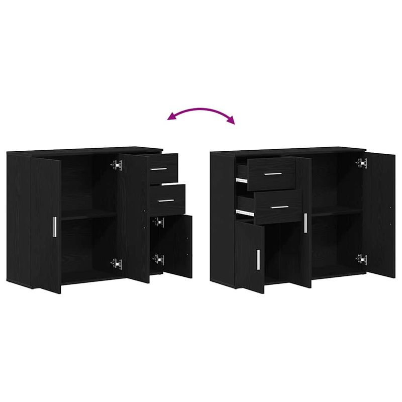 Casa si Gradina - Mobilier - Comode si corpuri - Comode - Bufeta Stejar negru 91x29,5x75 cm Lemn prelucrat - Infinity.ro