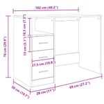 Casa si Gradina - Mobilier - Mese si birouri - Birouri - Birou cu sertare, stejar negru, 102x50x76 cm, lemn prelucrat - Infinity.ro