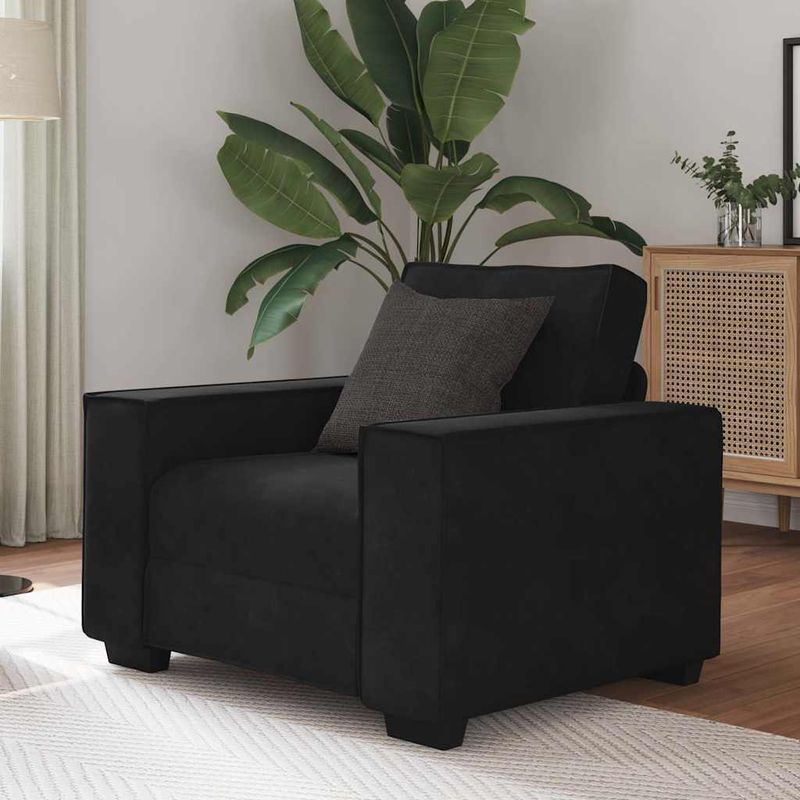 Casa si Gradina - Mobilier - Canapele si coltare - Canapele - Canapea scaun negru 59 cm catifea - Infinity.ro