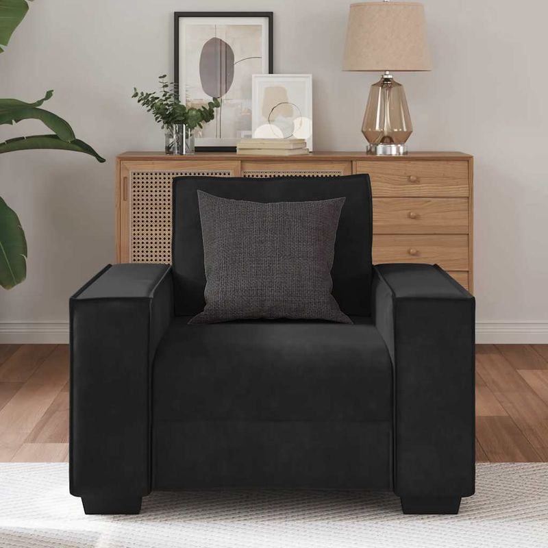 Casa si Gradina - Mobilier - Canapele si coltare - Canapele - Canapea scaun negru 59 cm catifea - Infinity.ro