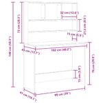 Casa si Gradina - Mobilier - Mese si birouri - Birouri - Birou cu rafturi, stejar negru, 102x45x148 cm, lemn prelucrat - Infinity.ro