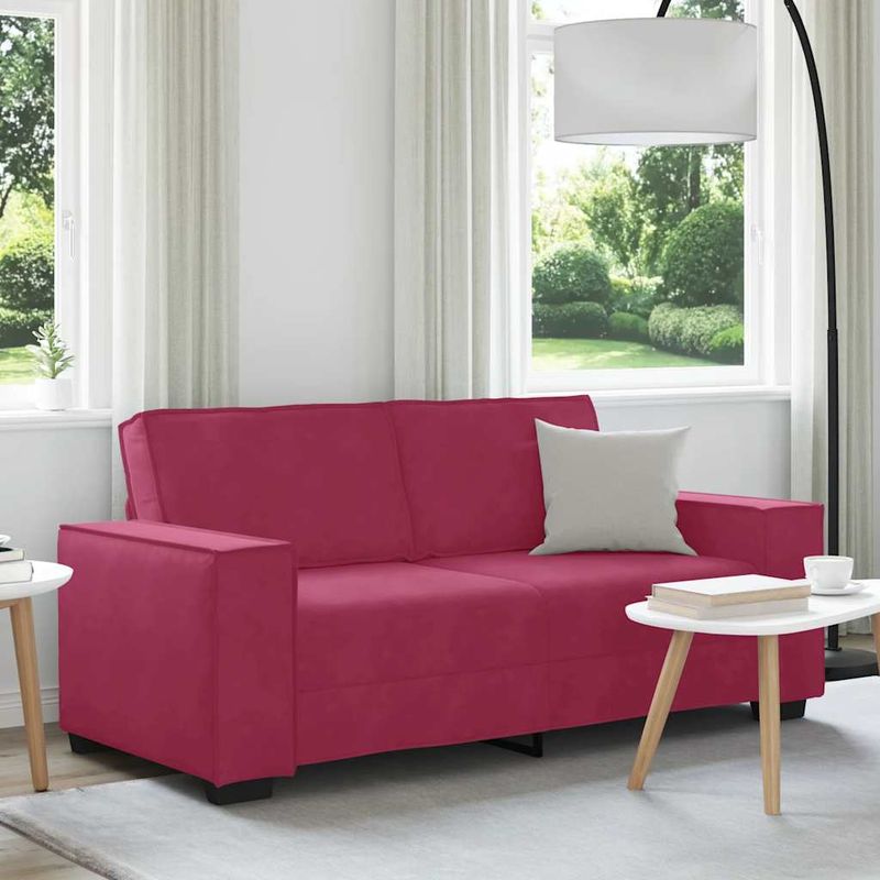 Casa si Gradina - Mobilier - Canapele si coltare - Canapele - Canapea cu 2 locuri, rosu vin, 140 cm, catifea - Infinity.ro