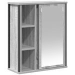 Casa si Gradina - Mobilier - Mobilier baie - Corpuri baie - Dulap de baie cu oglinda gri Sonoma 50x21x60 cm - Infinity.ro