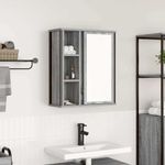 Casa si Gradina - Mobilier - Mobilier baie - Corpuri baie - Dulap de baie cu oglinda gri Sonoma 50x21x60 cm - Infinity.ro