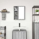 Casa si Gradina - Mobilier - Mobilier baie - Corpuri baie - Dulap de baie cu oglinda gri Sonoma 50x21x60 cm - Infinity.ro