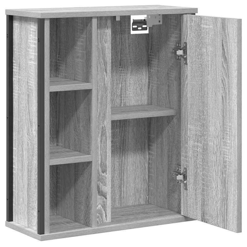 Casa si Gradina - Mobilier - Mobilier baie - Corpuri baie - Dulap de baie cu oglinda gri Sonoma 50x21x60 cm - Infinity.ro