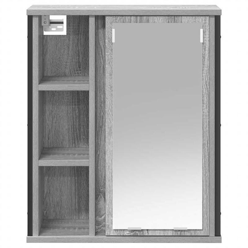 Casa si Gradina - Mobilier - Mobilier baie - Corpuri baie - Dulap de baie cu oglinda gri Sonoma 50x21x60 cm - Infinity.ro
