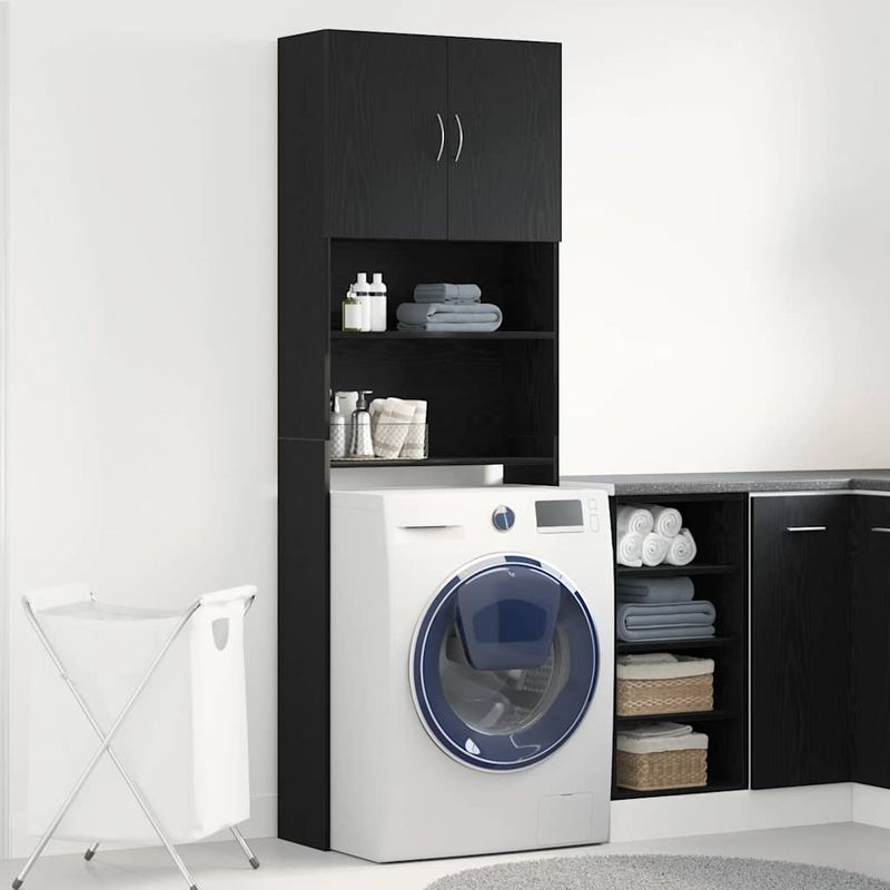 Casa si Gradina - Mobilier - Dulapuri si sifoniere - Dulapuri - Dulap pentru masina de spalat stejar negru lemn prelucrat - Infinity.ro