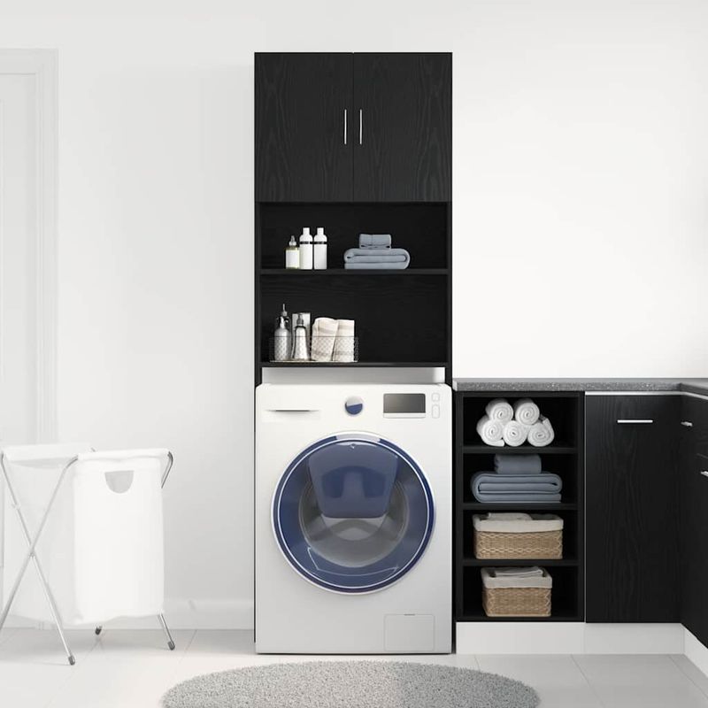 Casa si Gradina - Mobilier - Dulapuri si sifoniere - Dulapuri - Dulap pentru masina de spalat stejar negru lemn prelucrat - Infinity.ro