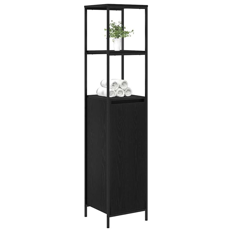 Casa si Gradina - Mobilier - Mobilier baie - Corpuri baie - Dulap de baie cu rafturi Stejar negru 36x35x165 cm - Infinity.ro