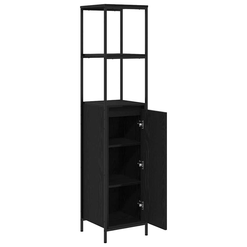 Casa si Gradina - Mobilier - Mobilier baie - Corpuri baie - Dulap de baie cu rafturi Stejar negru 36x35x165 cm - Infinity.ro